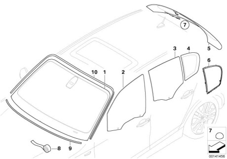 Стекло лобовое BMW 51317123891