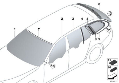 Скло лобове BMW 51317203150