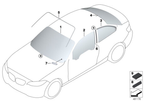 Стекло лобовое BMW 51317240665