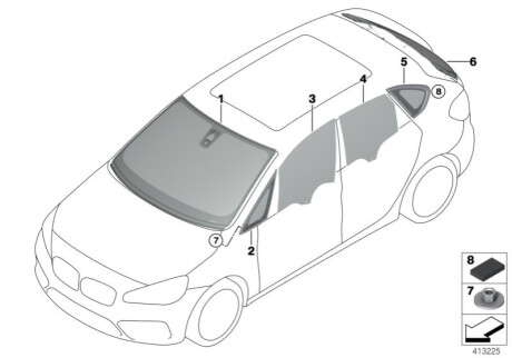 Стекло лобовое BMW 51317301030