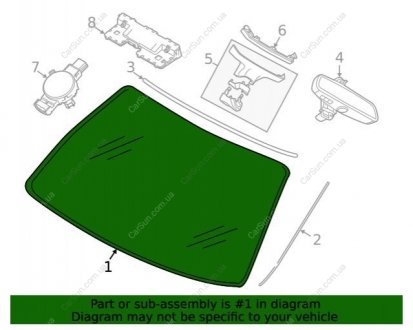 Переднее лобовое стекло BMW 51317412643