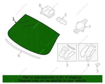 Переднее лобовое стекло BMW 51317454435