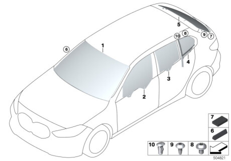 Скло лобове BMW 51317463721