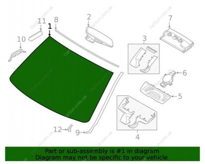 Переднее лобовое стекло BMW 51317467707