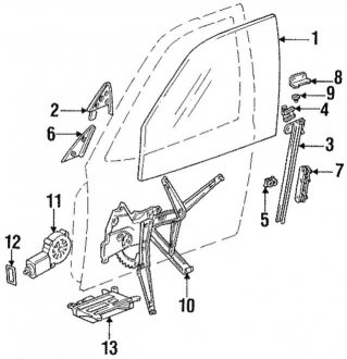 Бокове скло Л Пд BMW 51321977513