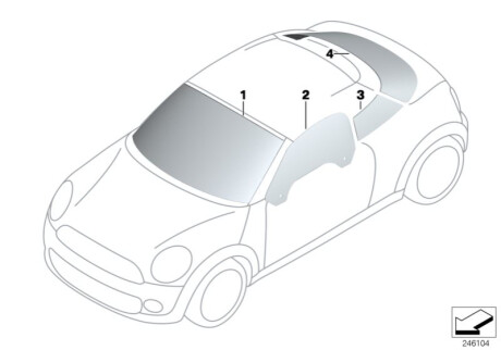 Скло двері Л BMW 51332758957