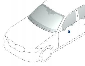 Стекло двери бокового окна, переднее левое BMW 51337432229