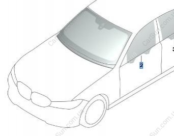 Стекло двери бокового окна, переднее правое BMW 51337432230