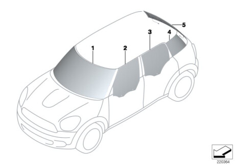 Скло дверей П Пд BMW 51339800568