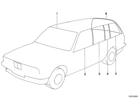 Фиксированное дверное окно, зеленое Ri H51360 BMW 51341947134