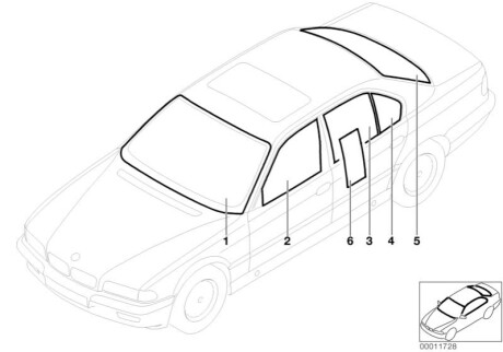 Боковое окно черное правое H51361 BMW 51342492312