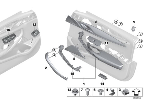 Тримач ручки двері передньої Л BMW 51417438521