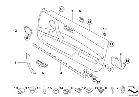 Затискувач ручки дв.П BMW 51419150338