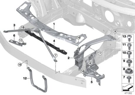 Кронштейн U-подібний ЕСЕ BMW 51647411979