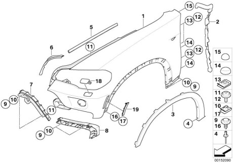 Крыло переднее BMW 51657178396