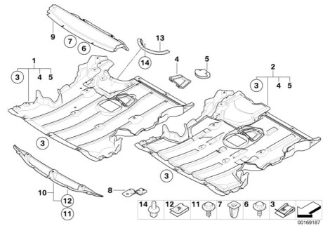 Екран відсіку двигун BMW 51717059384