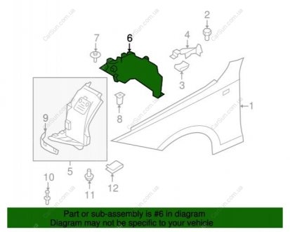 Підкрилок Пд Прав BMW 51717207650