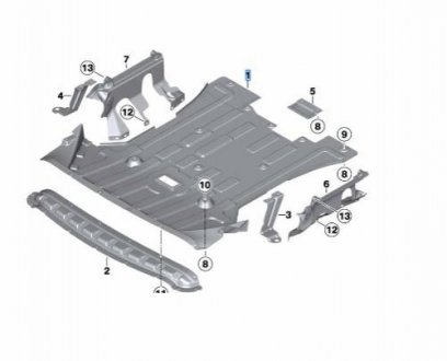 Екран моторного відсіку BMW 51757253942