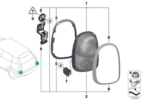 Рамка Зд фонаря Л BMW 52109806935