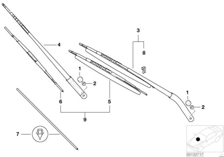 Щетка стеклоочистителя BMW 61610032741