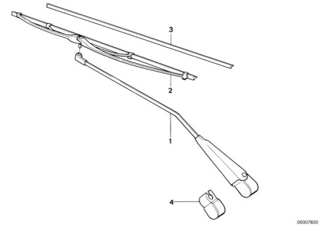 Резиновый элемент щетки стелоочистителя 3\' E30 / 3\' E36 BMW 61611365884