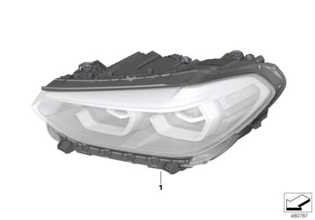 Фара Led Ahl High R 631003 BMW 63117466118