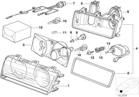 Рассеиватель, основная фара BMW 63121387883