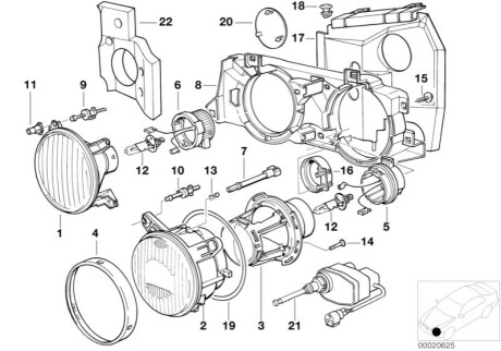 Корпус, основна фара BMW 63121390275