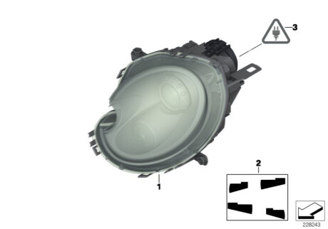 Фара Л пов.жовтий BMW 63122751263