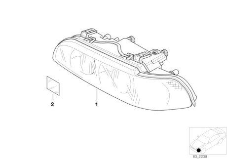 Основная фара BMW 63126912430