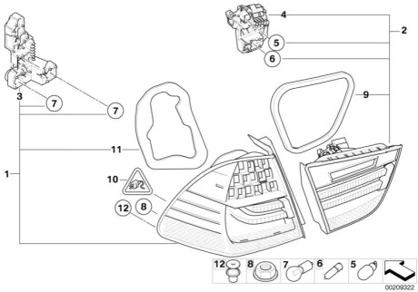 Задний фонарь BMW 63217289432