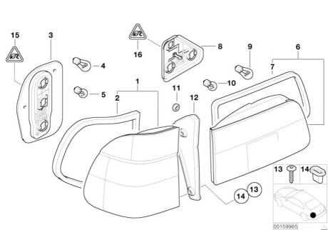 Фонарь Е39 95-00 (Touring) левый BMW 63218371329