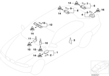 Фонарь подсветки номера в сборе BMW 63268360591