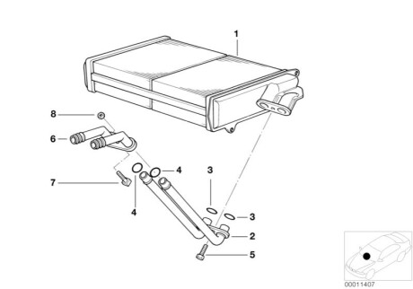 Теплообмінник, опалення салону BMW 64118373785