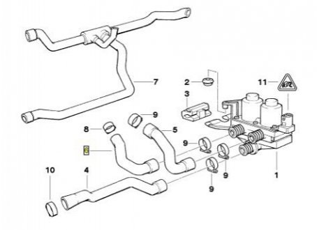 Патрубок системи охолодження П BMW 64211394292