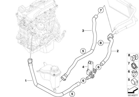 Шланг радіатора BMW 64216928590