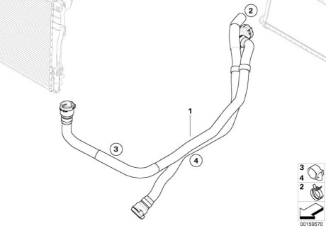 Патрубок радиатора BMW 64219124076