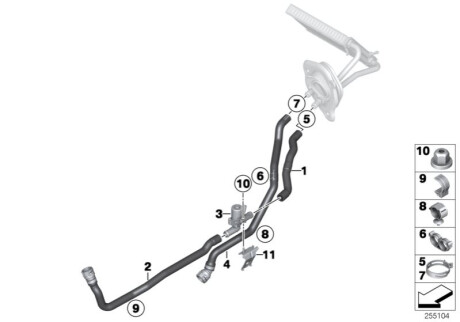 Шланг обогревателя HVAC BMW 64219208175