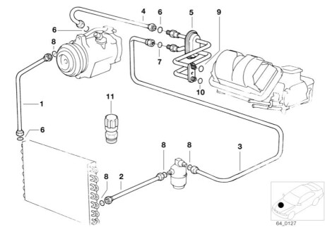 Уплотнительное кольцо D-15,54 MM 3\' E36 / 3\' E46 / 5\' E60 / 5\' E60 LCI / 5\' E61 / 5\' E61 LCI / Z3 E BMW 64508369241