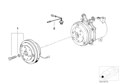 Муфта компресора кондиціонера BMW 64528391021