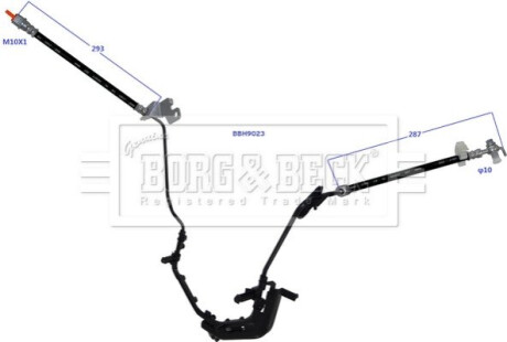 Гальмiвний шланг заднiй правий BorgWarner BBH9023