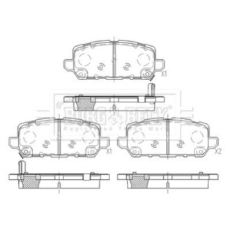 Колодки гальмівні (задні) Honda HR-V 1.5/1.8 16V 14- BorgWarner BBP2607