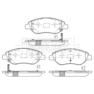 Гальмiвнi колодки дисковi BorgWarner BBP2615