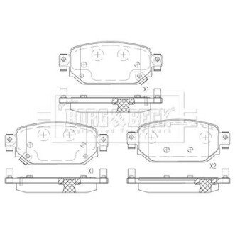 Колодки гальмівні (задні) Mazda CX-3 1.8/2.0 18- Q+ BorgWarner BBP2830