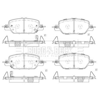 Колодки гальмівні (задні) Honda CR-V 16- BorgWarner BBP2834