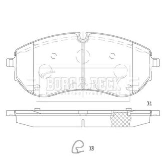 Колодки гальмівні (передні) VW Crafter 2.0 TDi 16- (CBI) Q+ BorgWarner BBP2837