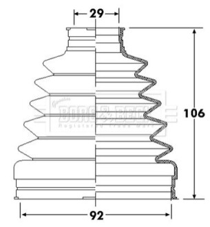 Пыльник, приводной вал BorgWarner BCB6307