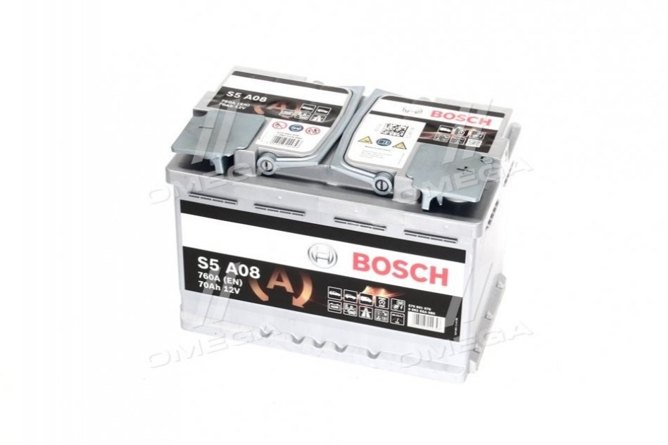 ▷ BOSCH 0 092 S5A 080 Аккумулятор AGM S5 70Аh/760А (-/+) • цена