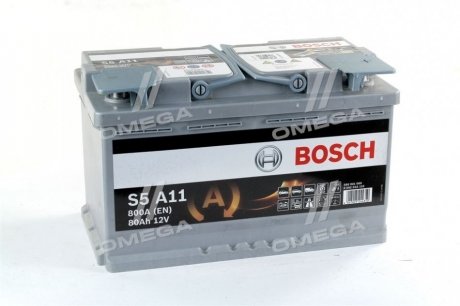 Акумулятор S5 AGM 80Аh/800А (-/+) (Стандартні клеми) BOSCH 0092S5A110