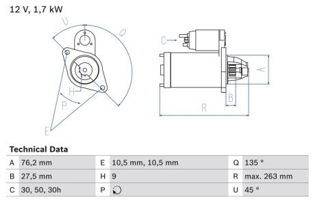 Стартер BOSCH 0 986 014 890